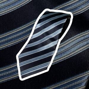Ermenegildo Zegna Blue White Striped Tie Made in Italy Necktie Designer